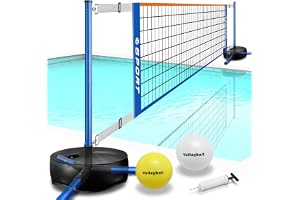 Furypiont Volleybollnät för pool – bärbart inomhus/utomhus simbassäng, volleyboll, nätsystem med 2 vattenvolleybollar och slitstark bas. Justerbar längd 35–25 fot för pickleballnät och tennisnät