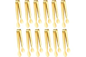 Pinzas para el Hielo, Victse 12 Pieza Mini Pinzas Clip de Acero Inoxidable para Servir, Pinzas Pequeñas Multiusos, Pinzas para Azúcar de Hielo, Utensilios de Cocina, Cafetería