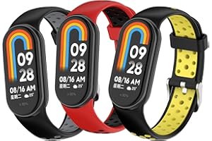 BDIG 3 Pièces Bracelet Compatible avec Xiaomi Mi Band 9/Xiaomi Mi Band 8, Bracelets de Sport en Silicone Doux Bicolore pour Xiaomi Mi Band 9/Xiaomi Mi Band 8.