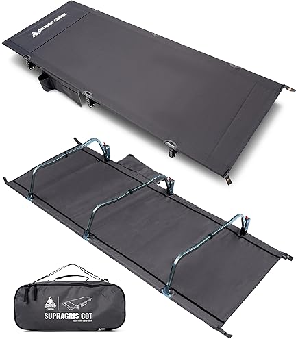 TRESKO® Campingbed - Veldbed - Ligbed - Kampeerbed - Zwart