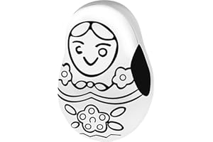 Andante-Stones Perle en argent en forme de poupées russes pour perles européennes + pochette en organza