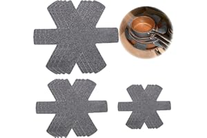 GEBRAZY Lot de 12 Protections De Poêle en Feutre - Protection Empilable - Résistant à La Chaleur - Protection Empilable - Taille Réglable - Protection Antidérapante pour Poêles, Casseroles Et Bols