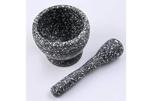 TONGDEJING Ginger Garlic Press Set, Mini Pestle and Mortar Grinding Tool Spice Herb Pepper Crusher Grinder Food Squeezer Mixing Set for Seasonings Pestos