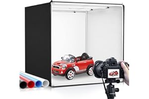 Heorryn Photo Studio Light Tent Set 80 x 80 x 80 cm Dimmable Photo Box with 270 Pieces LED Lighting and 4 Colour Backgrounds for Photography