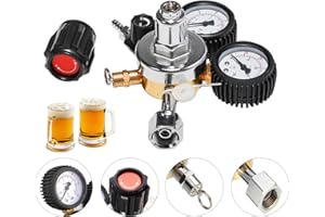 YEARNINGLIFE Riduttore di pressione di CO2 Dual Manometro W21.8 R134A A/C, regolatore di pressione per birra, regolatore di pressione CO2, riduttore di pressione di precisione per impianti di spillatura, birra