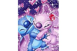 JanFebMar Malen Nach Zahlen Erwachsene - Stich und Angie - DIY Handgemalt Ölgemälde Kit Mit Knitterfreie Leinwand, Pinsels und Acrylfarbe - Malen Nach Zahlen Landschaft Als Geschenk 40 X 50cm