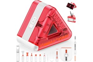 Reesibi 20 en 1 Kit de Nettoyage Clavier, Ordinateur pc Laptop Outil Brosse Pinceaux Nettoyant Ecran pour Clavier, écouteurs, avec Support pour téléphone Portable et Porte-Stylo (Rose)