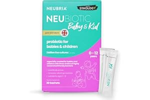 NEUBRIA NEUBIOTIC Baby & Kid - Children Probiotic & Prebiotic Supplement for Gut Health & Digestion – 3 Billion CFU Lactobacillus, Bifidobacterium & Fibres for Babies & Kids – UK Made - 30 Sachets