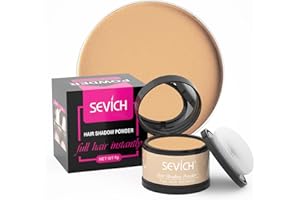 Sevich Polvere per attaccatura dei capelli, nasconde istantaneamente la caduta dei capelli, polvere per ritocchi e radici, per donne e uomini, per ritocchi per diradare i capelli grigi, antivento e a