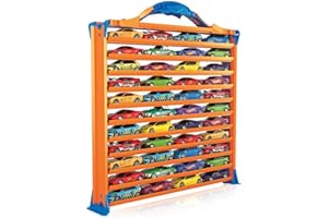 Hot Wheels Rack N' Track Cars & Toys Organizer Storage with 44 Compartments - IMPROVED - Toy Display Case, Multi-Coloured, Cars are not included. (HWCC9B)