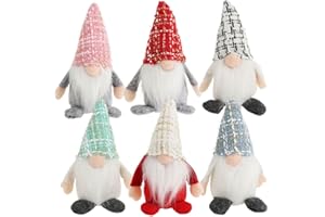 COM-FOUR® 6x Krasnale swiateczne Premium 15cm - figurka zimowego krasnoludka - przedmioty dekoracyjne - Skandynawskie trolle dekoracyjne - Szwedzki krasnal z broda i zimowa czapka