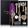 YICMY Quill Pen and Ink Set, Feather Pen Calligraphy Set, Mechanical Gears Wings Design, Stationery Gift for Handwriting Lovers Birthday Christmas Valentine’s Day