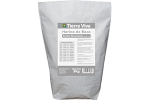 TIERRA VIVA Harina de roca 5 kg. Basalto micronizado. Polvo de basalto. Fertilizante ecológico para plantas, grow, humus liquido