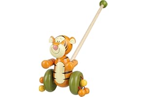Winnie The Pooh Tigger Push Along Toy - Wooden Toys, Early Development & Activity Toys for Girls and Boys, Toddler Disney Toys - Official Licensed Winnie The Pooh Gifts by Orange Tree Toys