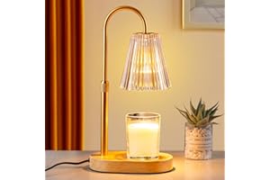 SPQMENT Candle Warmer Lamp Dimmable Timer: Electric Candles Melting Light for Wax Jar Height Adjustable Candle Heater for Indoor Flameless Burner with 2 Bulbs Exquisite New Home Gifts Birthday Presents