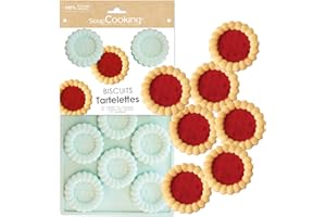 ScrapCooking - Moule Silicone 11 Tartelettes - Moule Biscuits - Apte Four & Congélateur - Pâtisserie Gâteau Enfant - Ustensile Souple - Recette Tartelettes Fraise - Vert d’Eau - 3183