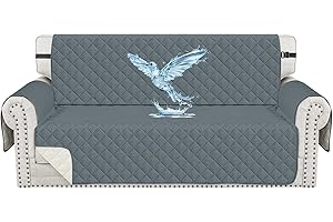 CYCMACO Copridivano Impermeabile 3 Posti Con Braccioli, Copridivano Antigraffio Per Gatto Cani, Con Tasche Laterali, Antiscivolo, Antimacchia, Universale, Trapuntato, Grigio Scuro