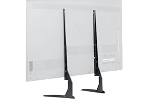 VIVO Universal LCD Flat Screen TV Table Top VESA Mount Stand Black | Base fits 22" to 65" (STAND-TV00Y)