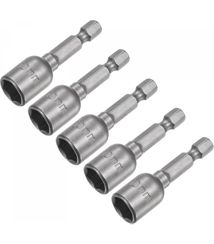 Sourcing Map Magnetische Sechskant-Stecknuss - 65 Mm Länge, 5 Mm Innensechskant, Grau