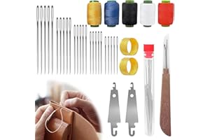 GZWY Big Eye Stahl-Nähnadel-Set, 37-teiliges Edelstahl-Nadeln zum Handnähen, Big Eye Stahlnadel-Set mit großem Auge – lange und dünne handgefertigte Quilt- und Nähnadeln für DIY-Nähen Anfänger (C)