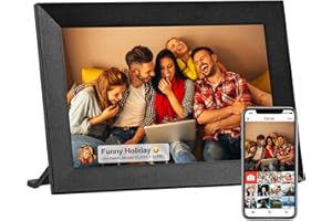 HIYAA Digitaler Bilderrahmen WLAN, 10.1 Zoll Elektronischer Digitaler Bilderrahmen, Eingebauter 32GB Speicher, 1280x800 IPS LCD Touchscreen, Einfache Teilen von Fotos und Videos über Frameo App