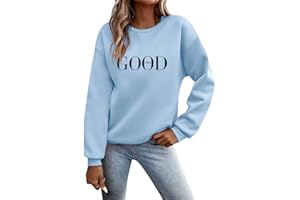 Nuqqichongtian Pullover Women's Sweatshirt Letters Print Long Sleeve Crew Neck Jumper Autumn Winter Women Letter Print Loose Casual Top Sports Streetwear Tops