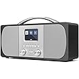 DAB Radio Mains Powered | Digital Radios Mains and Battery | DAB+ Radio Alarm Clock | FM Radio,Bluetooth,Dual Alarm | Powerful Stereo | Acoustic Wood Cabinet | 40 Presets,Headphone Jack | LEMEGA