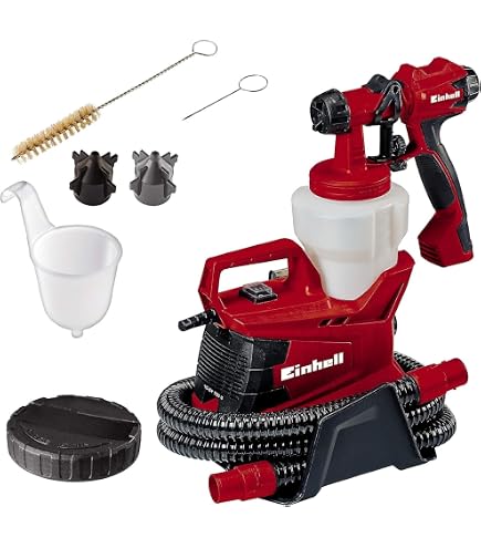 Einhell Akku-Farbsprühsystem TC-SY 18/60 Li Power X-Change (Li-Ion, 18 V, Förderleistung 650 ml/min, 800 ml Farbbehälter, inkl. 2,0 mm und 2,5 mm Düse, 2,5 Ah Akku und Ladegerät) Baumarkt