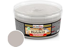 Isolbau Mastic à bois 250 g - Pour extérieur et intérieur - Séchage rapide - Gris (n° 21)
