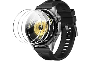 Heioloo 3 Pack Cristal Templado para Huawei watch GT 6 46mm Protector de Pantalla con marco de posición, HD Vidrio Templado [ Anti-arañazo] [ Sin Burbujas] fácil instalación