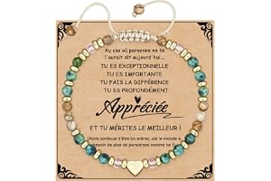 Lueaurra Idee Cadeau pour Femme Bracelet Pierres Naturelles Femme Original Cadeau Ado Fille Cadeaux Noel Femme Cadeau Anniversaire Bracelet Cadeau Amie Maman Sœur Maitresse