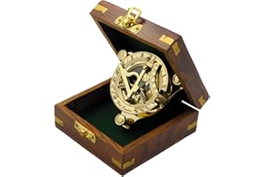 KHUMYAYAD Bussola con meridiana in ottone da 7,6 cm, bussola nautical d'antiquariato