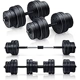 GYMAX Set di Manubri Regolabili Pesi Palestra, Kit di Manubri 30 kg, con 2 Aste, 8 Dischi di 1,25 kg, 8 Dischi di 2,5 kg e Da
