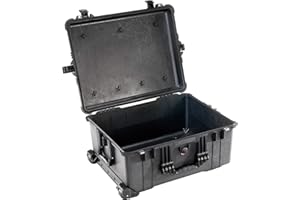 PELI 1610 Waterproof Transport Container for Fragile Equipment, IP67 Watertight and Dustproof, 119L Capacity, Made in Germany, No Foam, Black