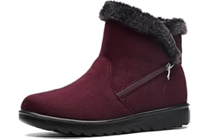 Vunavueya Stivali Donna Invernali Scarpe Stivaletti da Neve con Imbottitura Calda Stivali alla Caviglia Caldi Boots Scarpe 35-41.5
