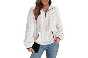 Koerye Donna Felpa Senza Cappuccio in Pile Pullover Jacquard Casual Pile Top Termico Eleganti Hoodie Fleece Jumper Maglietta Autunno Invernali