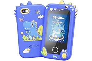 UCIDCI Kids Smart Phone Toys for Girls Ages 3-7 with Dual Camera - Toddler Phone Toys with Learning Games, Travel Toys with MP3 Music Player for Christmas, Birthday Gifts for 3 4 5 6 7 Year Old Boys