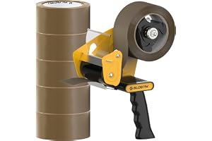 BLOSTM Förpackningstejpdispenser med 6 rullar med 48 mm x 66 mm band - Derouler band för att flytta, försegla förpackningslådor etc.