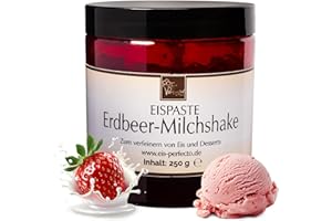 ‎EIS PERFECTO Erdbeer-Milchshake Eispaste Aroma Variegatos Eis Desserts Pralinen Zum Verfeinern von leckerem Eis Getränke Kuchen Kekse Tortencremes Eiscremes Inhalt 250 g