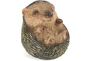 Wrenbury Adorno de jardín de erizo, adornos de animales de jardín rústicos para exteriores, escultura de jardín de erizo, resistente a la intemperie y a los rayos UV, 12 cm