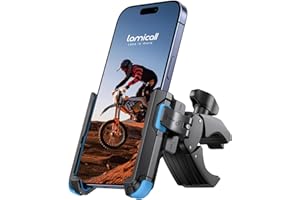 Lamicall Soporte Móvil Bicicleta, Soporte Movil Moto - [1S Bloqueo] 360° Rotación, Estable & Seguro, Colocación y Extracción Rápida, Soporte Móvil Moto para iPhone 17/16, Samsung y 4,7-7" Smartphone
