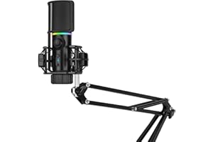 Streamplify MIC - PC Gaming-Mikrofon RGB Tripod - Streaming-Mikrofon mit Stativ und Stummschalttaste - USB-Mikrofon für Podcast - Microfon Streamen PC - USB Microphone - Stand Mikrofon für PC