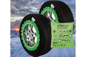 Magazzini GM SOFTGRIP, Calze da Neve in Tessuto Antiscivolo, Omologate Europa EN 16662-1,Montaggio Facile e Veloce, Misure per Tutti Gli Pneumatici (Gruppo, 3)