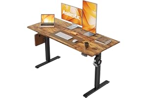 ‎AGILESTIC Agilestic Höhenverstellbarer Schreibtisch 120 x 60 cm, Stabiler Schreibtisch Höhenverstellbar Elektrisch mit Memory-Handsteuerung, Ergonomischer Steh-Sitz Tisch Computertisch, Braun