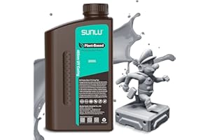 SUNLU 3D Drucker Harz Plant Based 1kg, 405nm UV 3D Drucker Photopolymer Resin, Geruchsarmes Harz für 4K/6K/8K LCD/DLP/SLA 3D Drucker, Erdfreundlich, Hohe Präzision, Schnell Aushärtend, Grau 1000g