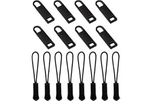 SAVITA 16 Piezas Kit de Reemplazo de Tirador Cremallera, 8 Piezas Etiquetas de Tirador de Cremallera y 8 Piezas Extensión de Tirador de Cremallera para Chaquetas Mochilas Bolsos (Multicolor)