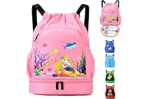 AUNGKWANG Sac Piscine Enfant, Sac Piscine Garçon Fille, Enfants Nageant Sac A Dos, Sac Enfant Étanche Avec Compartiments Garçon Fille Enfant Piscine, Plage, Camping, Vacances