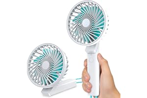 VersionTECH. Portable Handheld Fan, Small Personal Mini Desk Table Folding Fan with USB Rechargeable Battery Operated Electric Fan for Office Outdoor Sport Household Traveling Camping -White