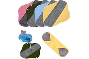 HUVZOR Lot de 8 Protège-Slips Lavables en Coton Naturel (23x11 cm) - Réutilisables, Confortables et Respirants pour une Protection Quotidienne et Écologique, Idéals pour une Sensibilité Cutanée