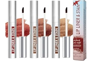 SKYNEST Aderier Lip Liner Peel Off Lip Liner Tattoo, 3Pcs Peel Off Lip Stain, Long Lasting Lip Stain Peel Off, Infused with Hyaluronic Acid & Vitamin E(MUAH & HEY & LOVER)